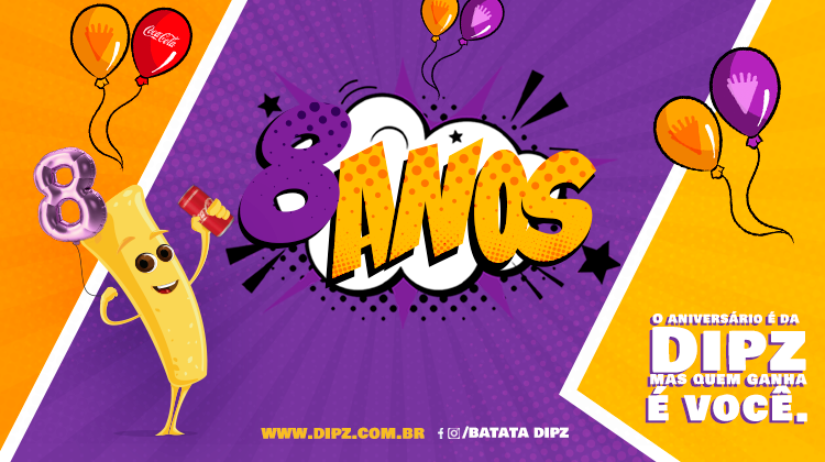 ANIVERSÁRIO DIPZ: CONE GRANDE + REFRIGERANTE 350 ML POR APENAS R$ 10,00!