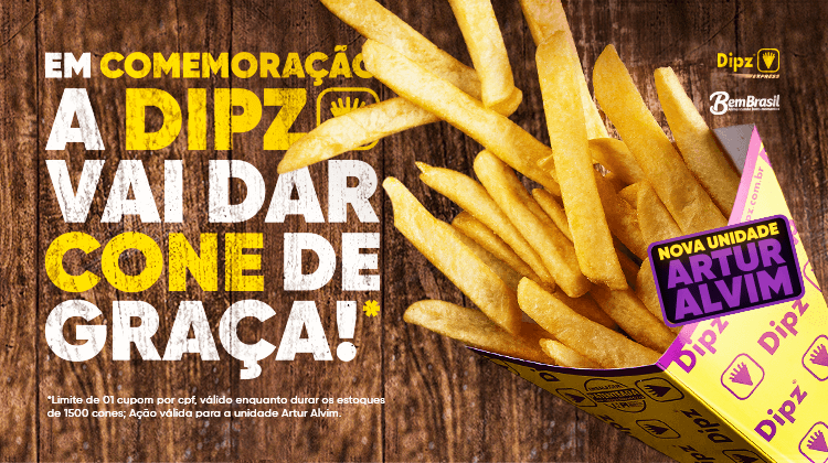 01 CONE GRÁTIS NA INAUGURAÇÃO DA NOVA UNIDADE DIPZ: TERMINAL ARTUR ALVIM!